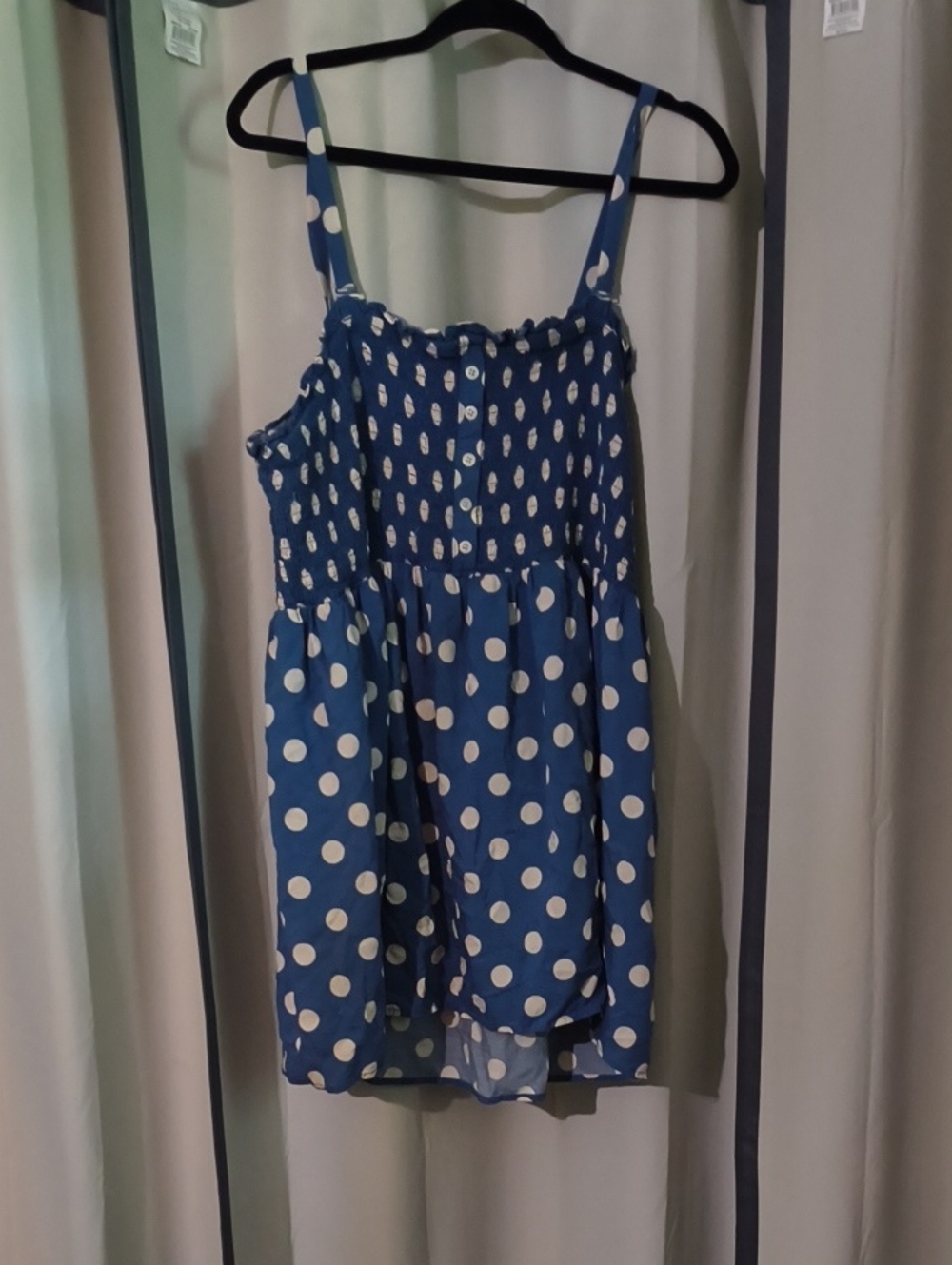 Torrid Blue Polka Dotted Baby Doll With Removable Straps